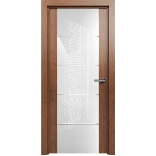 Межкомнатная дверь Status Versia 222, Анегри, стекло Триплекс 8мм белый с горизонтальной гравировкой