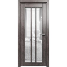 Межкомнатная дверь Status Optima 136, Дуб Патина, стекло Сатинато прозрачное