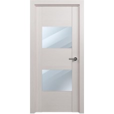 Межкомнатная дверь Status Versia 221, Дуб Белый, стекло Зеркало