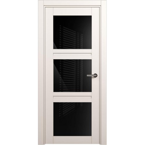 Межкомнатная дверь Status Elegant 146, Белый Жемчуг, стекло Триплекс черный