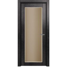 Межкомнатная дверь Status Optima 125, Венге Пепельный, стекло Сатинато бронза фацет