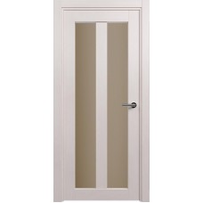 Межкомнатная дверь Status Optima 135, Дуб Белый, стекло Сатинато бронза