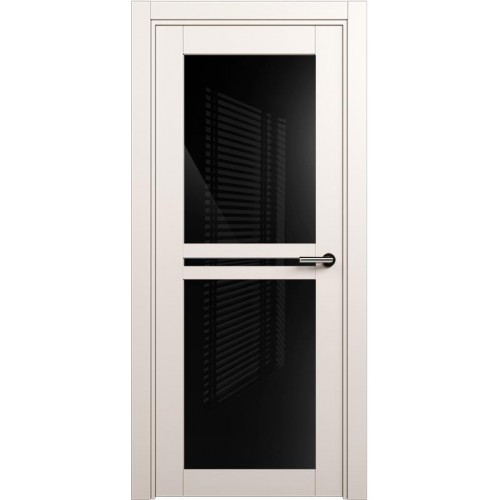 Межкомнатная дверь Status Elegant 143, Белый Жемчуг, стекло Триплекс черный
