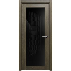 Межкомнатная дверь Status Optima 125, Винтаж, стекло Триплекс черный