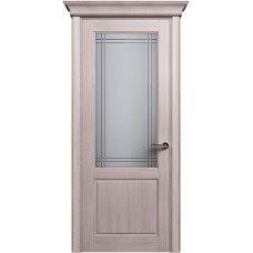 Межкомнатная дверь Status Classic 521, Ясень, стекло Алмазная гравировка итальянская решетка
