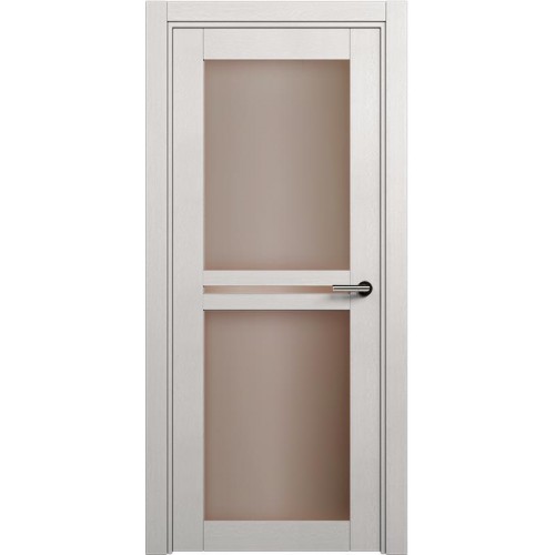 Межкомнатная дверь Status Elegant 143, Дуб Белый, стекло Сатинато белое