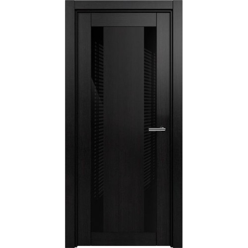 Межкомнатная дверь Status Estetica 822, Дуб Чёрный, стекло Глосс черное