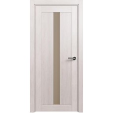 Межкомнатная дверь Status Optima 134, Дуб Белый, стекло Сатинато бронза