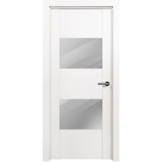 Межкомнатная дверь Status Versia 221, Белый лёд, стекло Зеркало бронза