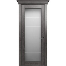 Межкомнатная дверь Status Classic 552, Дуб Патина, стекло Алмазная гравировка английская решетка