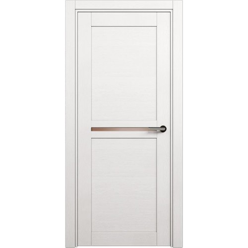 Межкомнатная дверь Status Elegant 142, Дуб Белый, стекло Сатинато бронза