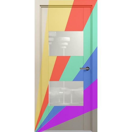 Межкомнатная дверь Status Versia 221, Эмаль. Любой цвет по RAL., стекло Лакобель белое