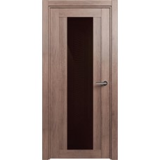 Межкомнатная дверь Status Estetica 823, Дуб Капучино, стекло Глосс коричневое
