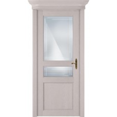 Межкомнатная дверь Status Classic 533, Дуб Белый, стекло Алмазная гравировка грань