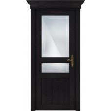 Межкомнатная дверь Status Classic 533, Дуб Чёрный, стекло Алмазная гравировка грань