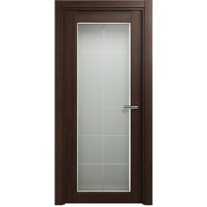 Межкомнатная дверь Status Optima 125, Орех, стекло Французская решетка сатинато белое фацет