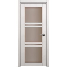 Межкомнатная дверь Status Elegant 147, Дуб Белый, стекло Сатинато бронза