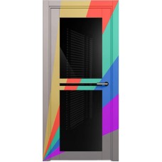 Межкомнатная дверь Status Elegant 143, Эмаль. Любой цвет по RAL., стекло Триплекс черный