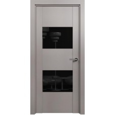 Межкомнатная дверь Status Versia 221, Грей, стекло Лакобель черное