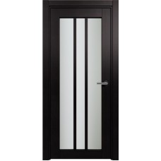 Межкомнатная дверь Status Optima 136, Дуб Чёрный, стекло Сатинато белое