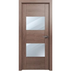 Межкомнатная дверь Status Versia 221, Дуб Капучино, стекло Зеркало