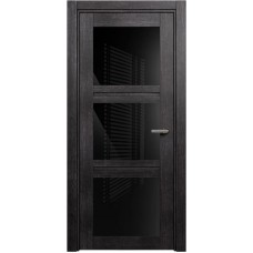Межкомнатная дверь Status Elegant 146, Венге Пепельный, стекло Триплекс черный