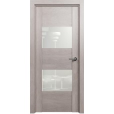 Межкомнатная дверь Status Versia 221, Дуб Серый, стекло Лакобель белое