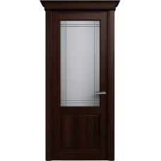 Межкомнатная дверь Status Classic 521, Орех, стекло Алмазная гравировка итальянская решетка