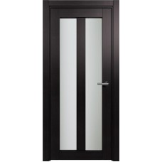 Межкомнатная дверь Status Optima 135, Дуб Чёрный, стекло Сатинато белое