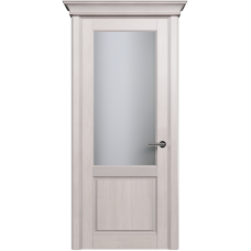 Межкомнатная дверь Status Classic 521, Дуб Белый, стекло Сатинато белое матовое