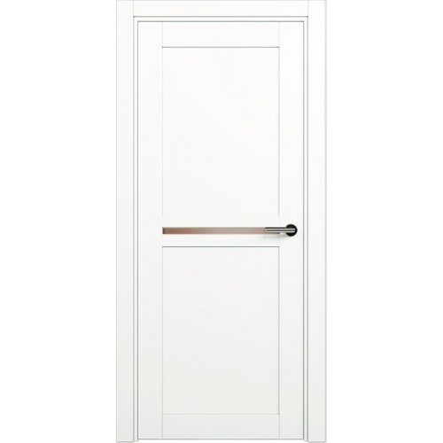 Межкомнатная дверь Status Elegant 142, Белый лёд, стекло Сатинато бронза