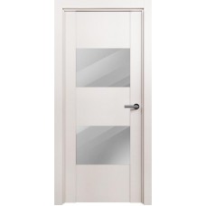 Межкомнатная дверь Status Versia 221, Белый Жемчуг, стекло Зеркало графит