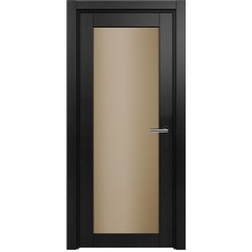 Межкомнатная дверь Status Optima 125, Дуб Чёрный, стекло Сатинато бронза