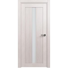 Межкомнатная дверь Status Optima 134, Дуб Белый, стекло Сатинато белое