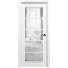 Межкомнатная дверь Status Optima 122, Белый лёд, стекло Триплекс прозрачный