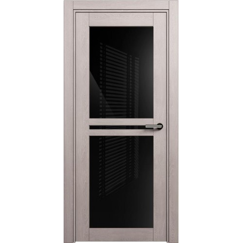 Межкомнатная дверь Status Elegant 143, Дуб Серый, стекло Триплекс черный