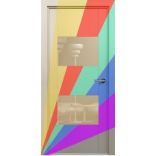 Межкомнатная дверь Status Versia 221, Эмаль. Любой цвет по RAL., стекло Лакобель бежевое