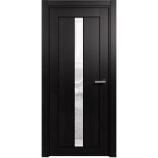 Межкомнатная дверь Status Optima 134, Дуб Чёрный, стекло Сатинато прозрачное