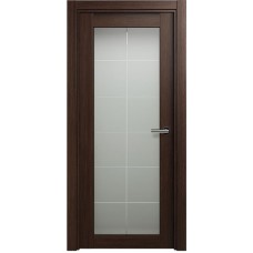 Межкомнатная дверь Status Optima 125, Орех, стекло Французская решетка сатинато белое