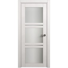 Межкомнатная дверь Status Elegant 147, Дуб Белый, стекло Сатинато белое