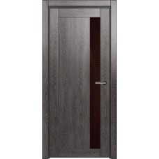 Межкомнатная дверь Status Estetica 821, Дуб Патина, стекло Глосс коричневое