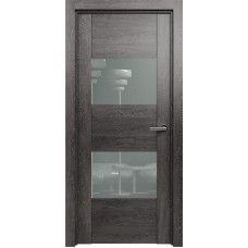 Межкомнатная дверь Status Versia 221, Дуб Патина, стекло Лакобель серое