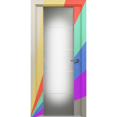 Межкомнатная дверь Status Versia 222, Эмаль. Любой цвет по RAL., стекло Триплекс 8 мм с горизонтальной гравировкой