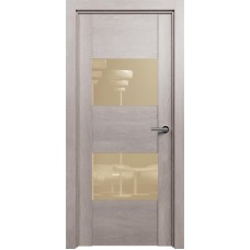 Межкомнатная дверь Status Versia 221, Дуб Серый, стекло Лакобель бежевое