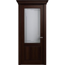 Межкомнатная дверь Status Classic 521, Орех, стекло Алмазная гравировка грань