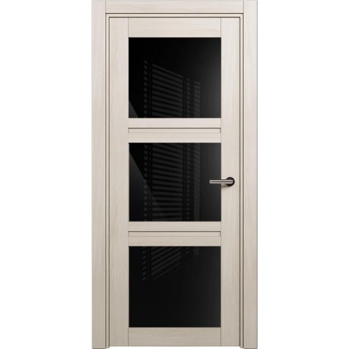 Межкомнатная дверь Status Elegant 146, Дуб Серый, стекло Триплекс черный