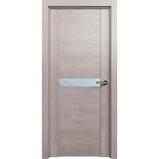 Межкомнатная дверь Status Trend 411, Дуб Серый, стекло Зеркало