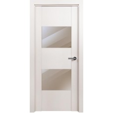 Межкомнатная дверь Status Versia 221, Белый Жемчуг, стекло Зеркало бронза