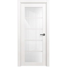 Межкомнатная дверь Status Optima 122, Белый лёд, стекло Триплекс белый