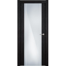 Межкомнатная дверь Status Futura 332, Дуб Чёрный, стекло Триплекс 8 мм с вертикальной гравировкой